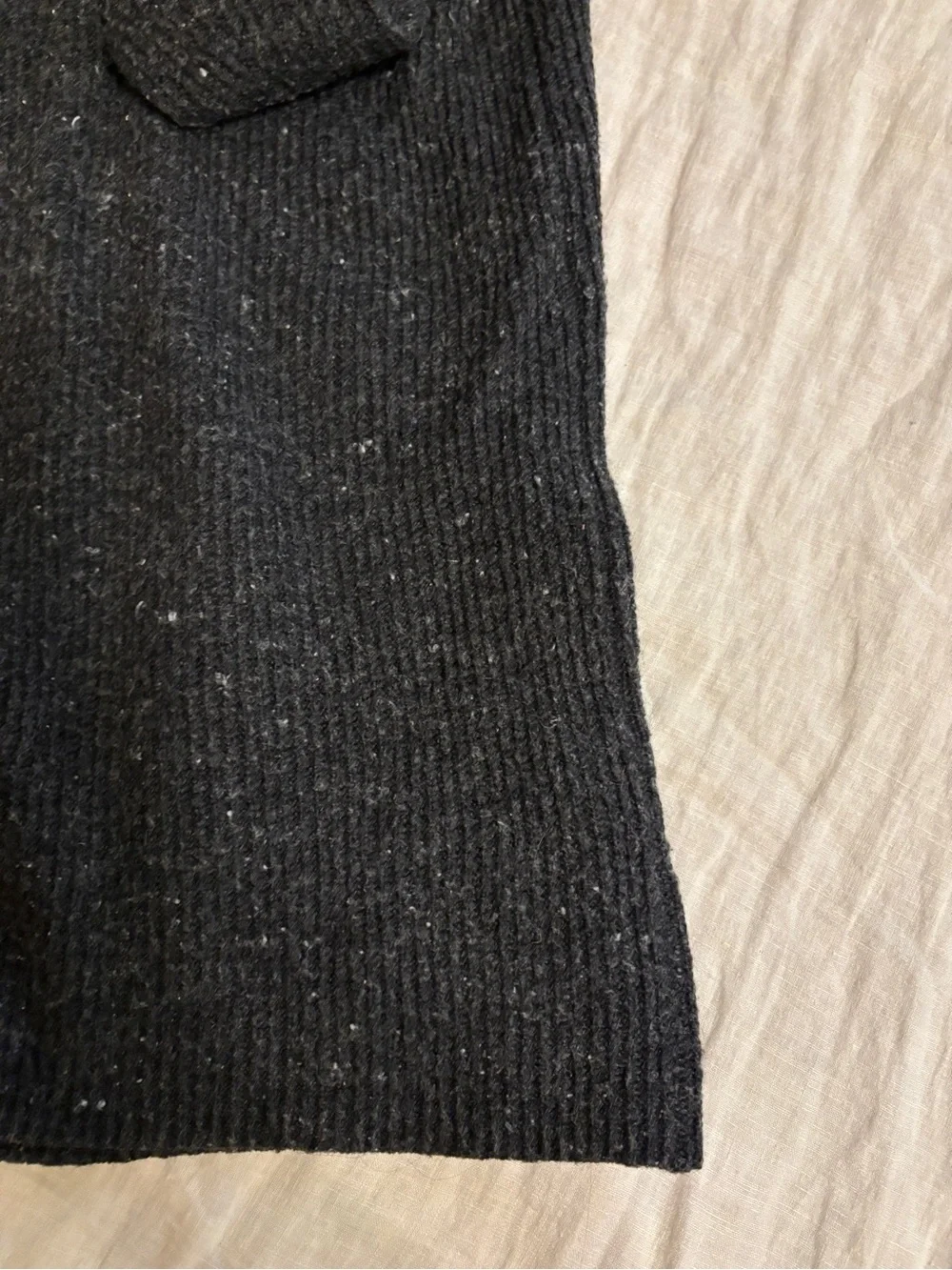 Madewell Black Ribbed Mock Neck Sweater Dress